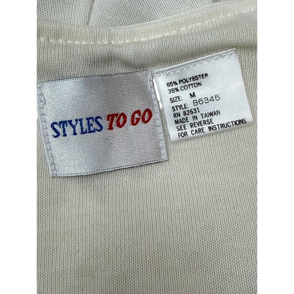 ❌Sold❌Vintage 90's cotton gold studded white batwing romper - Picture 3 of 6